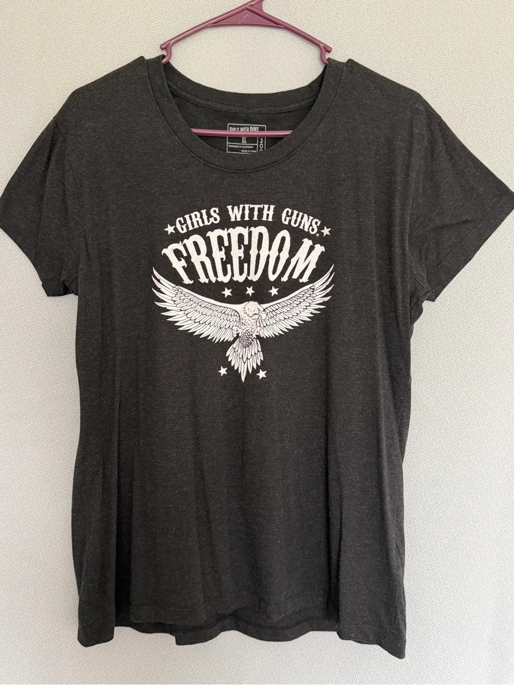 Girls With Guns Freedom Eagle Graphic Tee Shirt Black Size XL